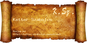 Ketter Szabolcs névjegykártya