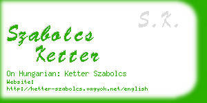 szabolcs ketter business card